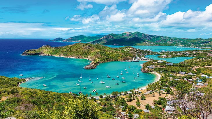 A view over the English Harbour in Antigua